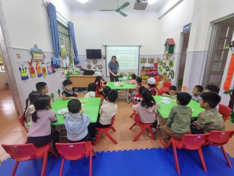 Ảnh hoạt động: RỘN RÀNG TRẢI NGHIỆM LÀM BÁNH CHÀO MỪNG NGÀY 8/3 CỦA CÁC BÉ TRƯỜNG MẦM NON NOONG BUA