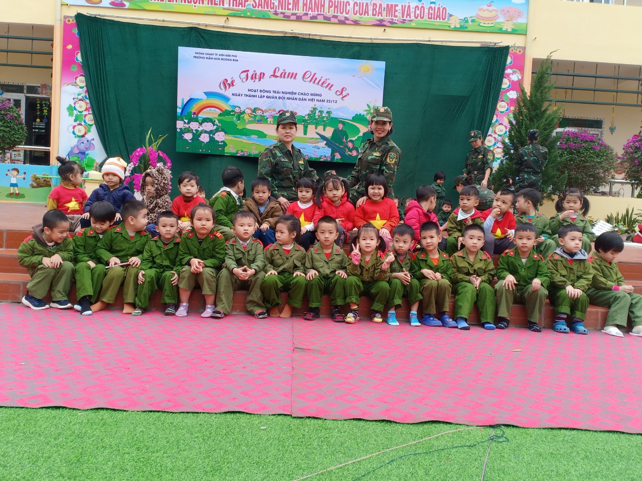 Ảnh trong bài: HOẠT ĐỘNG TRẢI NGHIỆM “ BÉ TẬP LÀM CHIẾN SỸ” CỦA TRƯỜNG MẦM NON NOONG BUA.